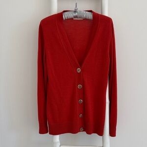 Tory Burch Vibrant Red Cardigan